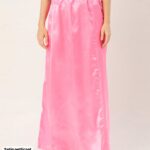 Pink Women's Satin Petticoat Saree Satin Underskirt Sari