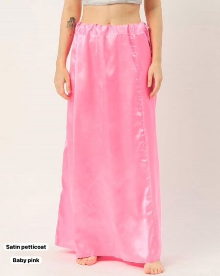Pink Women's Satin Petticoat Saree Satin Underskirt Sari