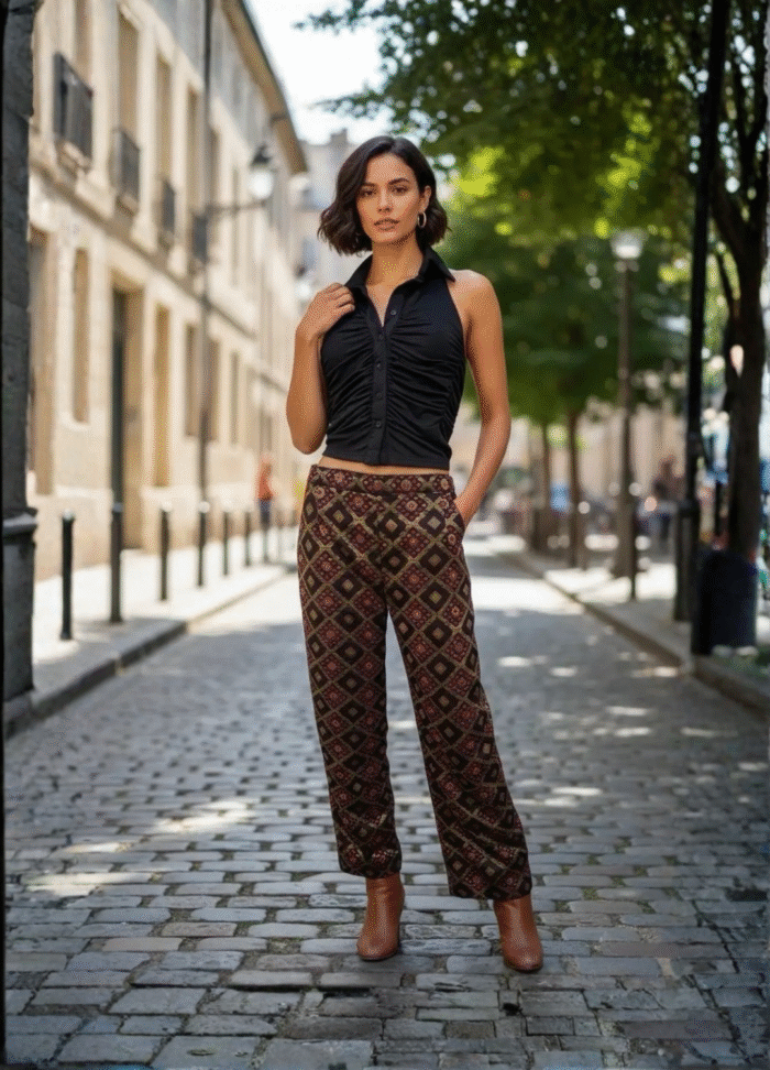 Banarasi silk straight pant