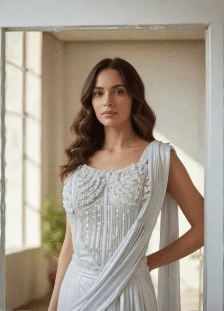 Handmade Ivory Pearl Bridal wedding dress