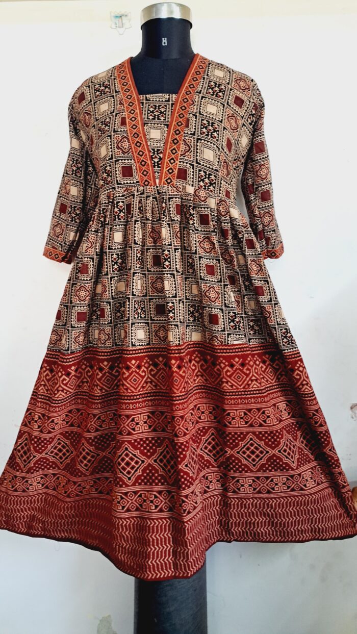 Ajrakh vegetable dye cotton dress
