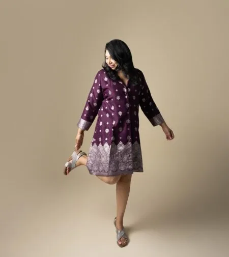 Banarasi silk jacket dress