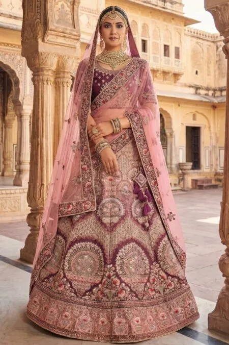 Velvet heavy embroidered Lehenga choli and dupatta