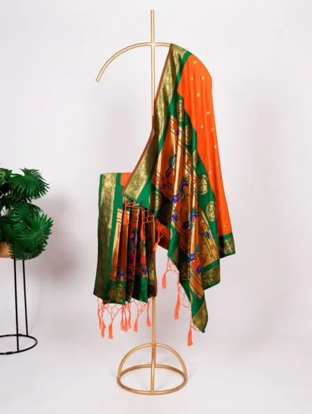 Regal Paithani Jacquard Dupatta with Zari Weaving & Tassels