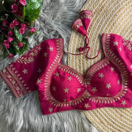 Heavy Jari & Sequin Work Blouse in Pure Vichitra Silk