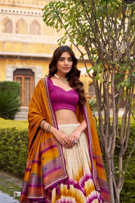 Tasar Silk Tie-Dye Lehenga Choli