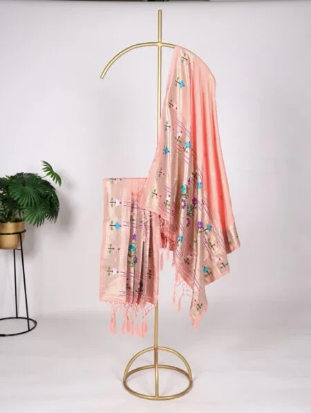 Regal Paithani Jacquard Dupatta with Zari Weaving & Tassels