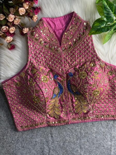 Grand designer pink wedding blouse