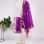 Violet Regal Paithani Jacquard Dupatta with Zari Weaving & Tassels
