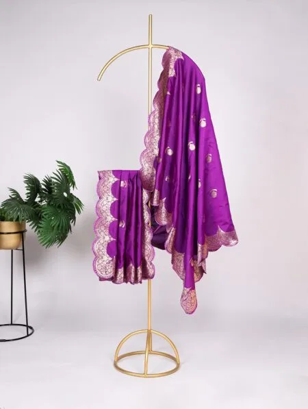 Violet Regal Paithani Jacquard Dupatta with Zari Weaving & Tassels