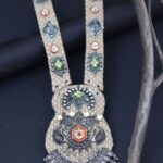 Handcrafted Oxidized Silver & Jute Statement Necklace