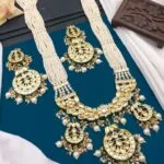 Pearl & Kundan Long Necklace Set – Elegant Traditional Layered Jewellery Set for Women