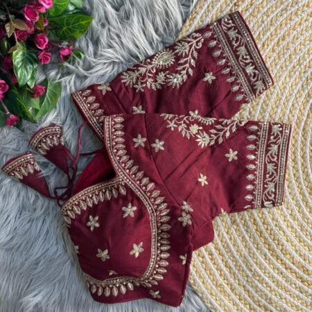 Designer brown Blouse | Heavily Embroidered Bridal Saree Blouse