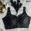 Black readymade saree blouse sleeveless sweetheart neckline ready to wear blouse