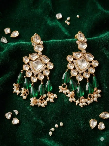 Carat plated Kundan earrings
