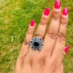 Multicoloured stone ring