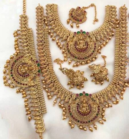 Complete Antique Wedding Jewellery Set – Traditional Bridal Necklace Set