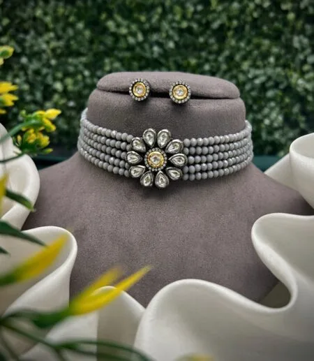 Black rhodium plated chocker set