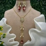 Designer Kundan & Meenakari Long Drop Necklace Set