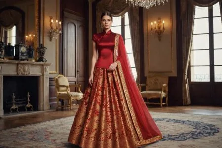 Indo- Chinese fusion lehenga