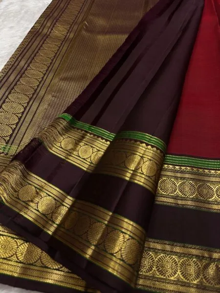 Ahimsa silk Pure Kanchipuram handwoven Korvai silk saree