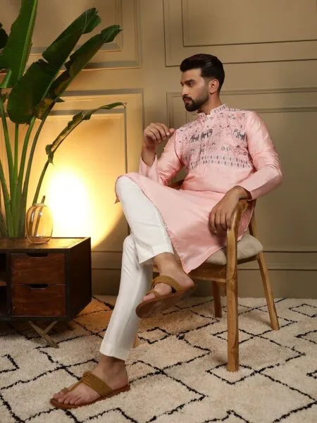 Silk Kurta with Raymond cotton pajama