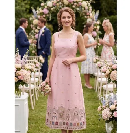 Pastel pink satin gown