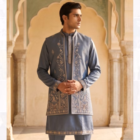 Traditional indo western wear for men | embroidery with sequins and beads work | wedding collection for men