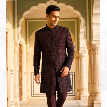 Traditional indo western wear for men | embroidery with sequins and beads work | wedding collection for men